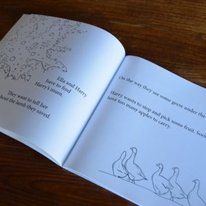 Colouring book geese apple tree eco friendly recycled