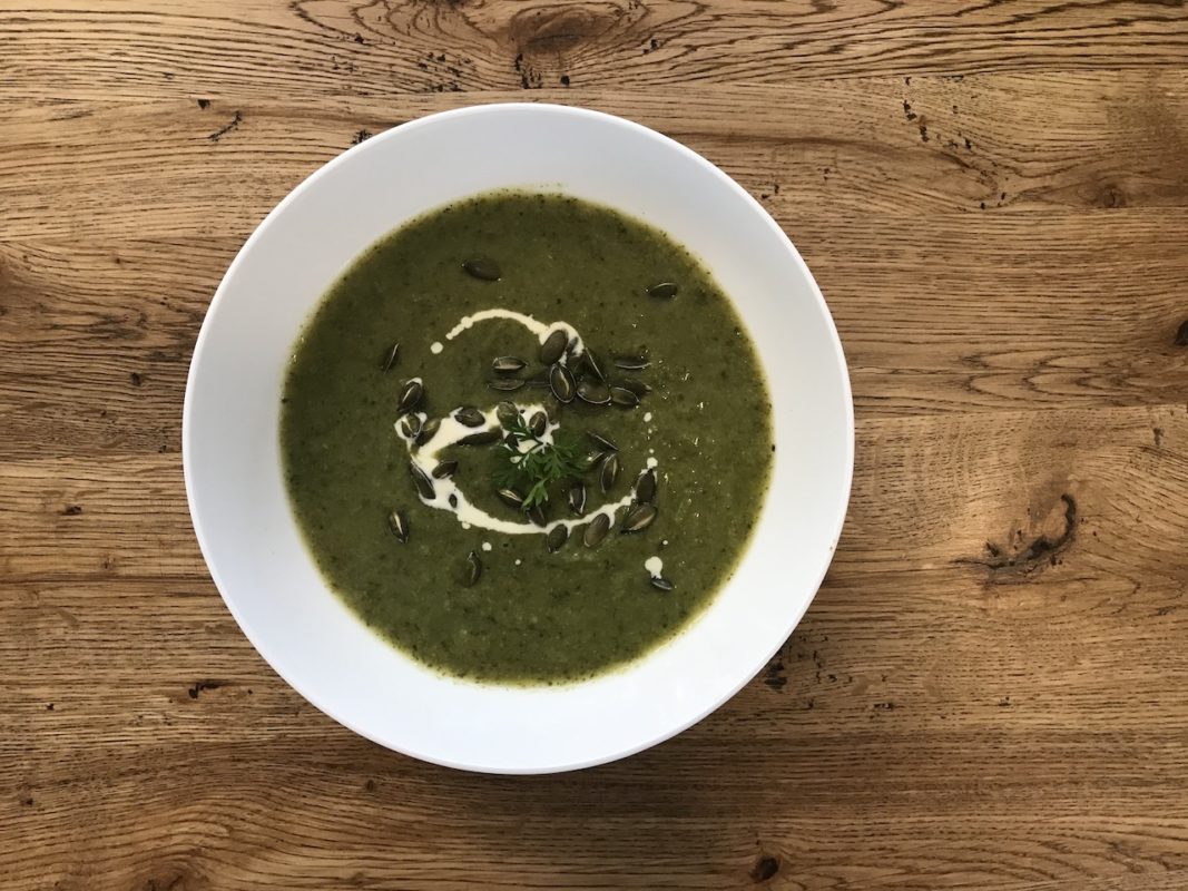 Broccoli and carrot top soup