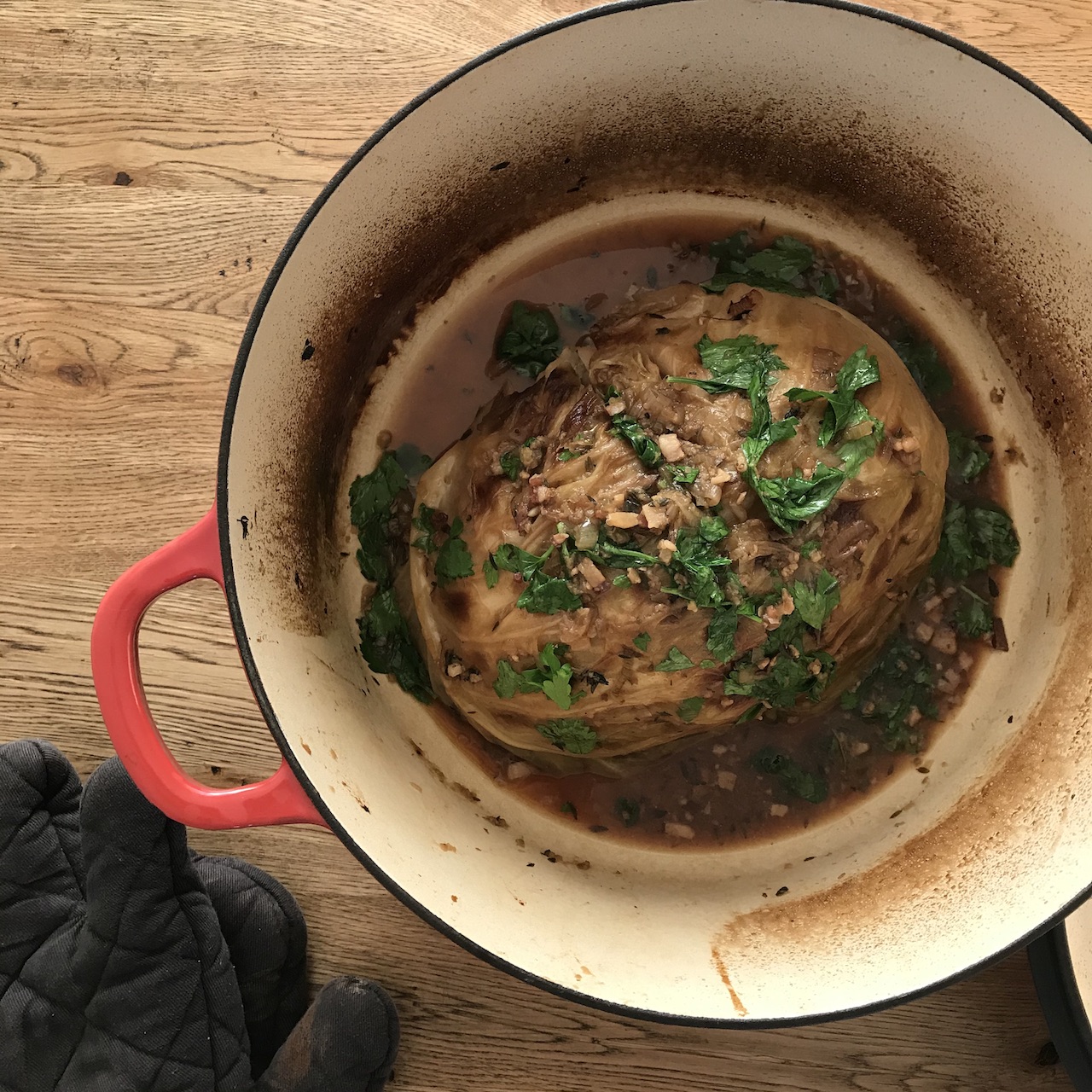 Whole roasted cabbage Heritage Farm