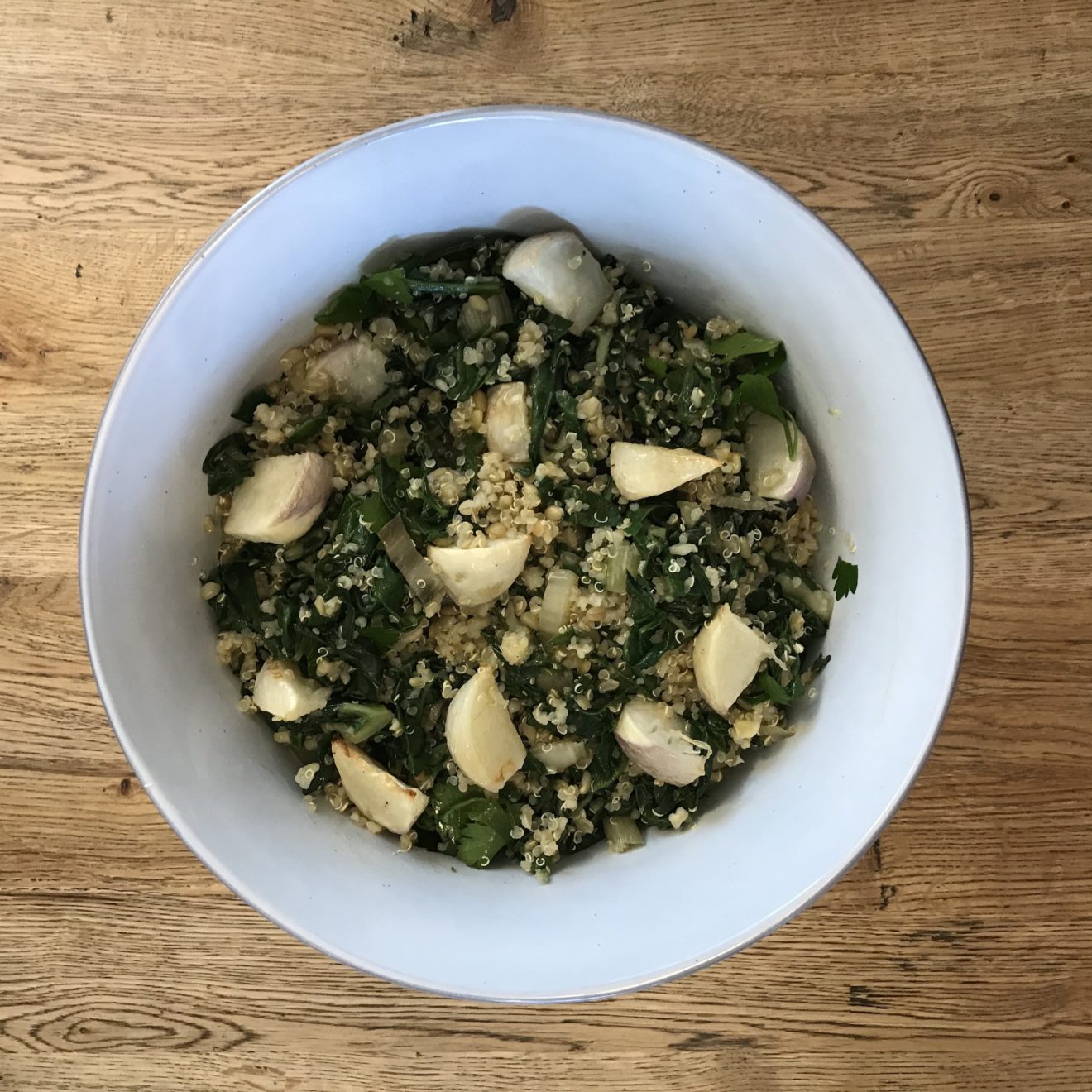 Roast Turnip and Greens Grain Salad