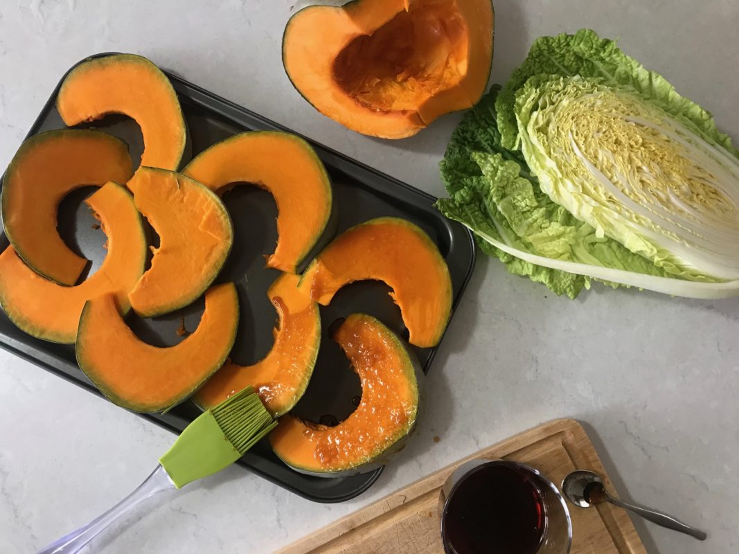 Wombok Salad with Honey Soy Glazed Pumpkin